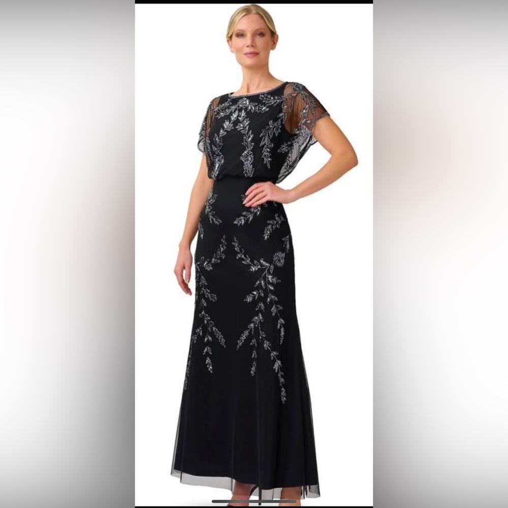 Beaded Blouson Gown
